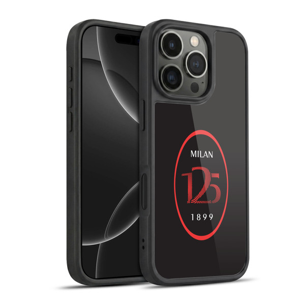 AC Milan 125th Anniversary Black Logo Gel Armour Case For Apple iPhone 16 Pro