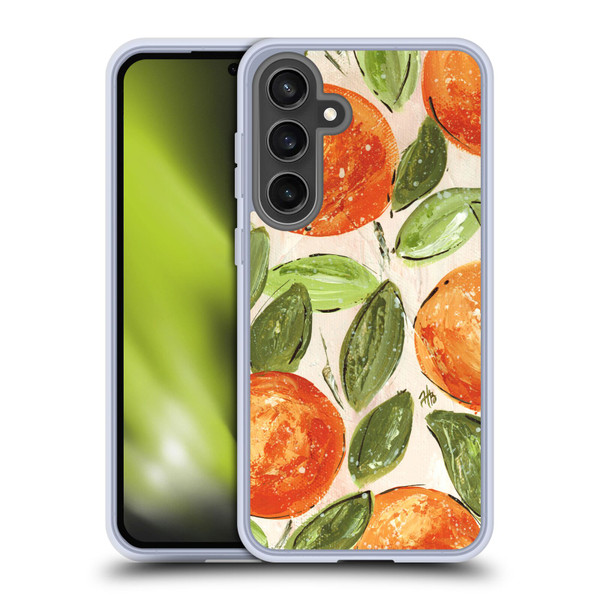 Haley Bush Pattern Painting Orange Splash Soft Gel Case for Samsung Galaxy S24 FE & MagSafe