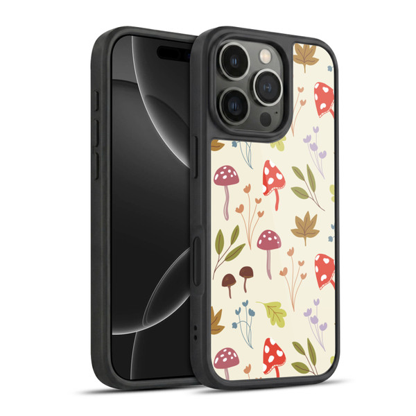 Anis Illustration Floral And Leaves Cute Mushrooms Gel Armour Case For Apple iPhone 16 Pro