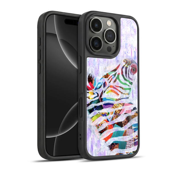 Artpoptart Animals Purple Zebra Gel Armour Case For Apple iPhone 16 Pro