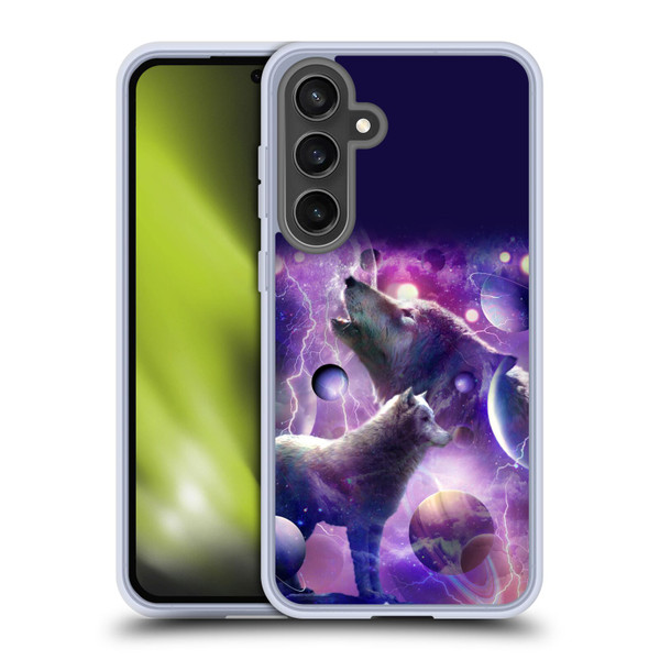 Random Galaxy Animals Cosmic Wolf Space Soft Gel Case for Samsung Galaxy S24 FE & MagSafe