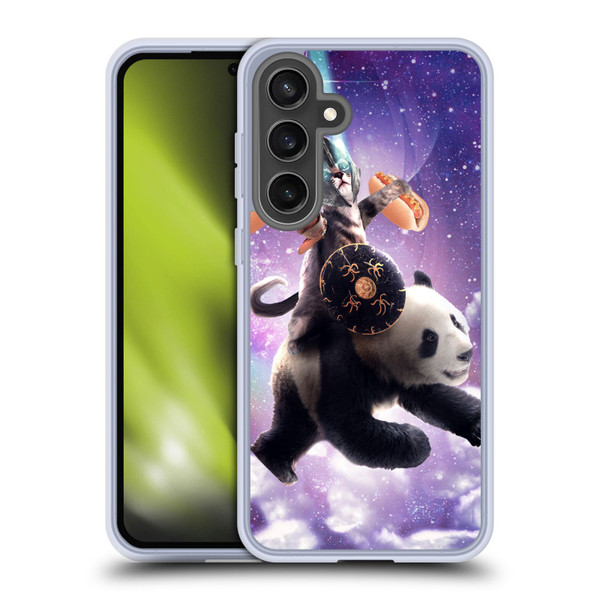 Random Galaxy Mixed Designs Warrior Cat Riding Panda Soft Gel Case for Samsung Galaxy S24 FE & MagSafe