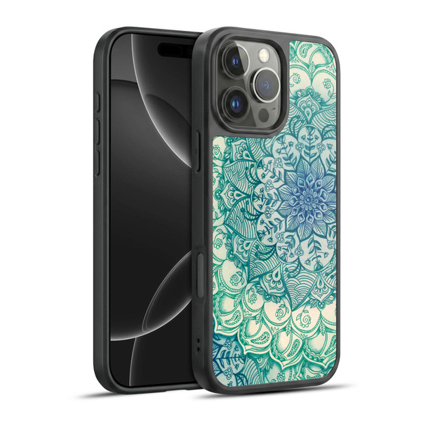 Micklyn Le Feuvre Mandala 3 Emerald Doodle Gel Armour Case For Apple iPhone 16 Pro Max
