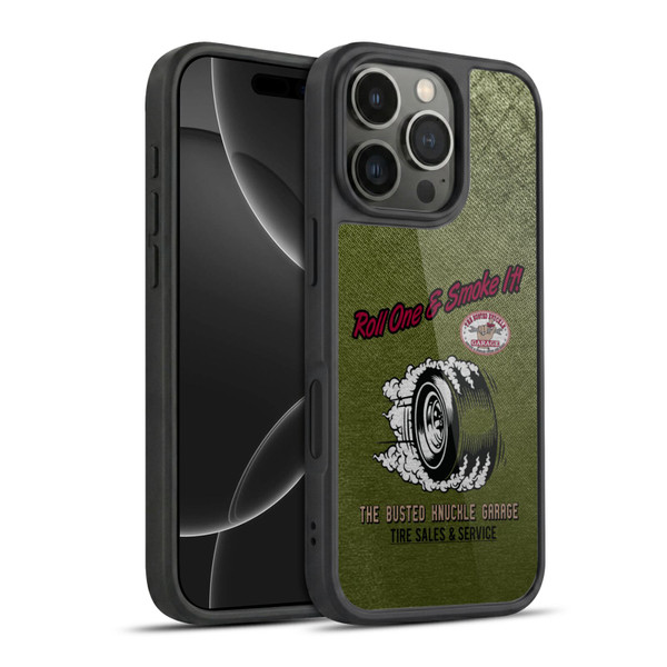 Busted Knuckle Garage Graphics Tire Gel Armour Case For Apple iPhone 16 Pro