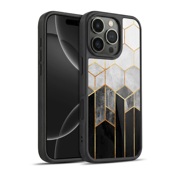 Elisabeth Fredriksson Sparkles Charcoal Hexagons Gel Armour Case For Apple iPhone 16 Pro