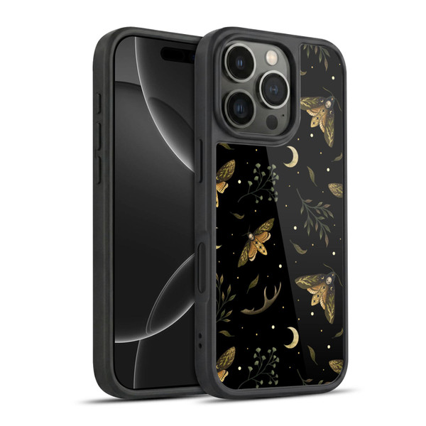 Episodic Drawing Pattern Death Head Moth Gel Armour Case For Apple iPhone 16 Pro