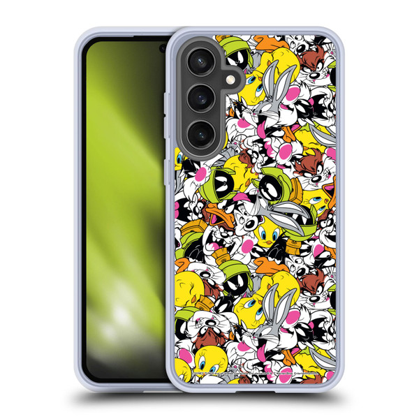 Looney Tunes Patterns Group Soft Gel Case for Samsung Galaxy S24 FE & MagSafe