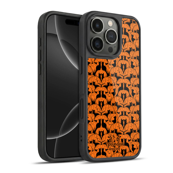 Episodic Drawing Spooky Patterns Pink Moth Gel Armour Case For Apple iPhone 16 Pro