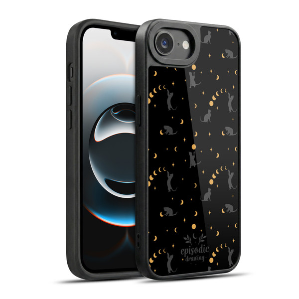 Episodic Drawing Spooky Patterns Black Cat Gel Armour Case For Apple iPhone 16e / Apple iPhone 17e