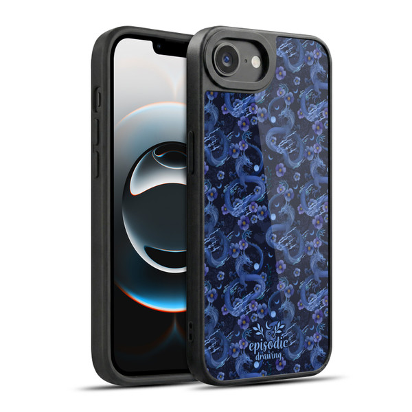 Episodic Drawing Spooky Patterns Floral Dragon Gel Armour Case For Apple iPhone 16e / Apple iPhone 17e