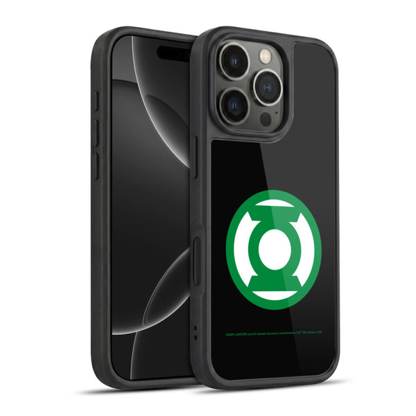 Green Lantern DC Comics Logos Black Gel Armour Case For Apple iPhone 16 Pro
