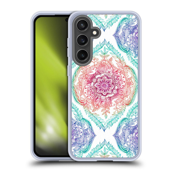 Micklyn Le Feuvre Floral Patterns Indian Ink Rainbow Version Soft Gel Case for Samsung Galaxy S24 FE & MagSafe