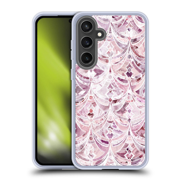 Micklyn Le Feuvre Marble Patterns Berry Frosting Art Deco Pattern Soft Gel Case for Samsung Galaxy S24 FE & MagSafe