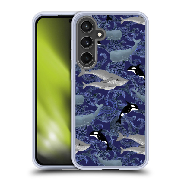 Micklyn Le Feuvre Patterns Giants in Purple Soft Gel Case for Samsung Galaxy S24 FE & MagSafe
