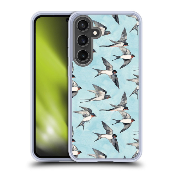 Micklyn Le Feuvre Patterns Swallow Flight Soft Gel Case for Samsung Galaxy S24 FE & MagSafe