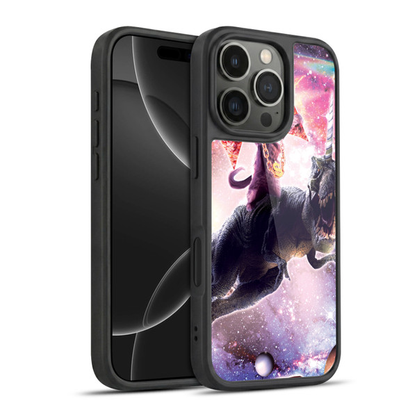 Random Galaxy Space Cat Thug & Dinosaur Unicorn Gel Armour Case For Apple iPhone 16 Pro