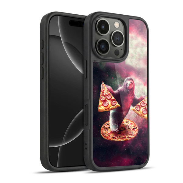 Random Galaxy Space Pizza Ride Galaxy Sloth Gel Armour Case For Apple iPhone 16 Pro