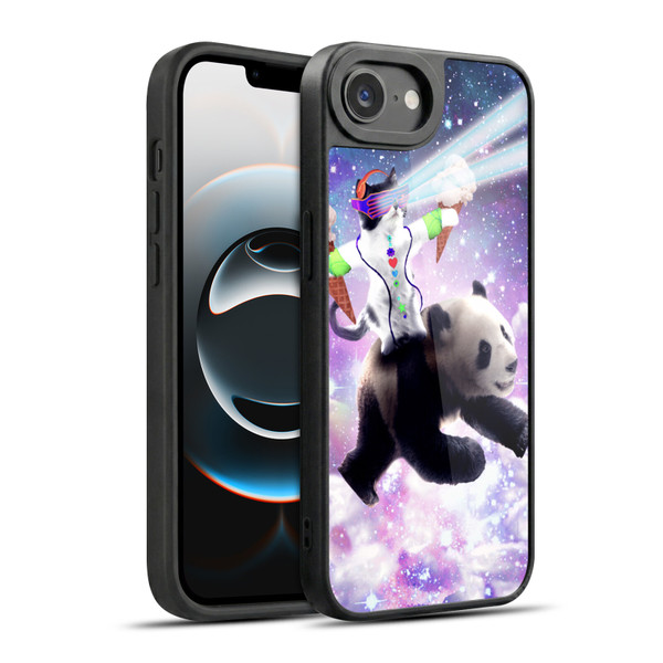 Random Galaxy Space Cat Purple Galaxy Panda Gel Armour Case For Apple iPhone 16e / Apple iPhone 17e