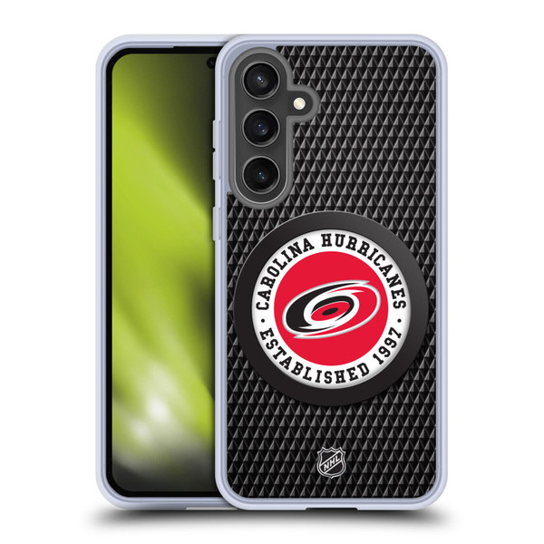 NHL Carolina Hurricanes Puck Texture Soft Gel Case for Samsung Galaxy S24 FE & MagSafe