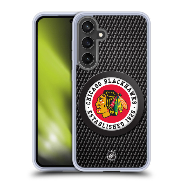 NHL Chicago Blackhawks Puck Texture Soft Gel Case for Samsung Galaxy S24 FE & MagSafe