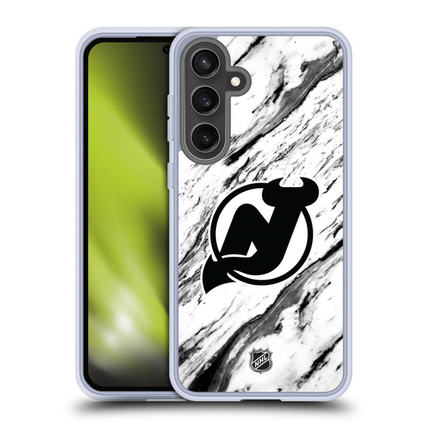 NHL New Jersey Devils Marble Soft Gel Case for Samsung Galaxy S24 FE & MagSafe
