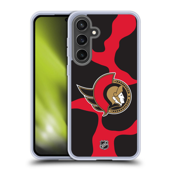 NHL Ottawa Senators Cow Pattern Soft Gel Case for Samsung Galaxy S24 FE & MagSafe