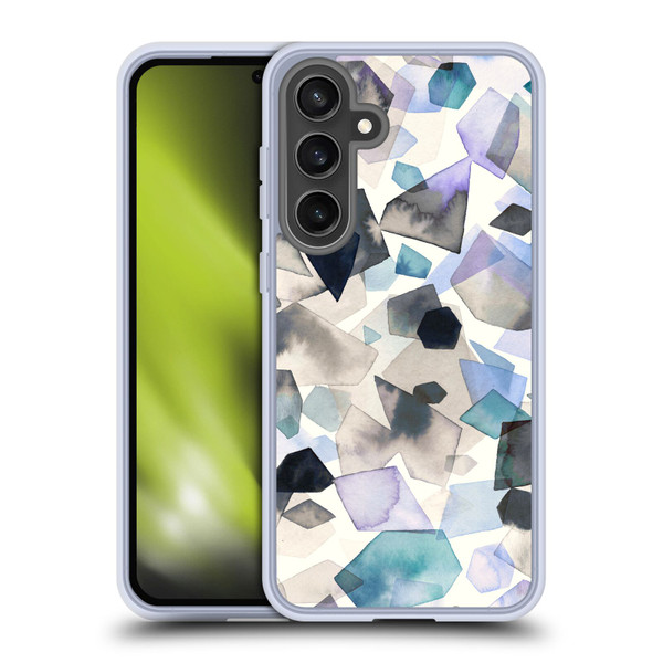 Ninola Pattern Abstract Crystals Blue Soft Gel Case for Samsung Galaxy S24 FE & MagSafe