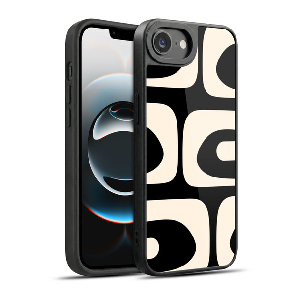 Kierkegaard Design Studio Retro Abstract Patterns Modern Piquet Black Cream Gel Armour Case For Apple iPhone 16e / Apple iPhone 17e
