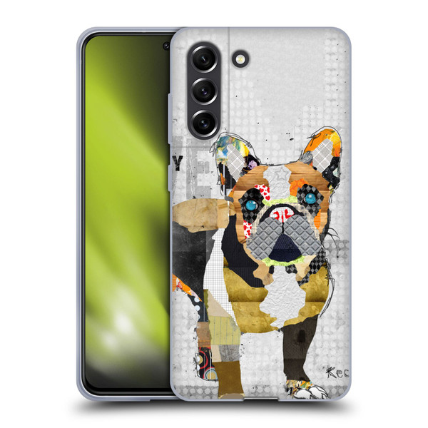 Michel Keck Dogs 4 French Bulldog Soft Gel Case for Samsung Galaxy S21 FE 5G