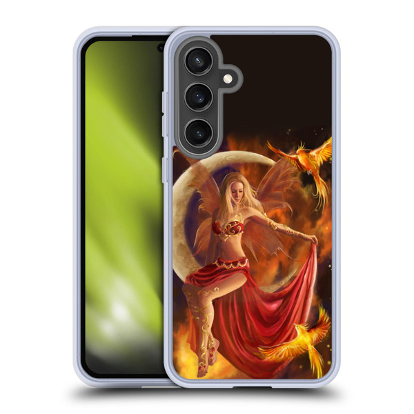 Nene Thomas Crescents Fire Fairy On Moon Phoenix Soft Gel Case for Samsung Galaxy S24 FE & MagSafe