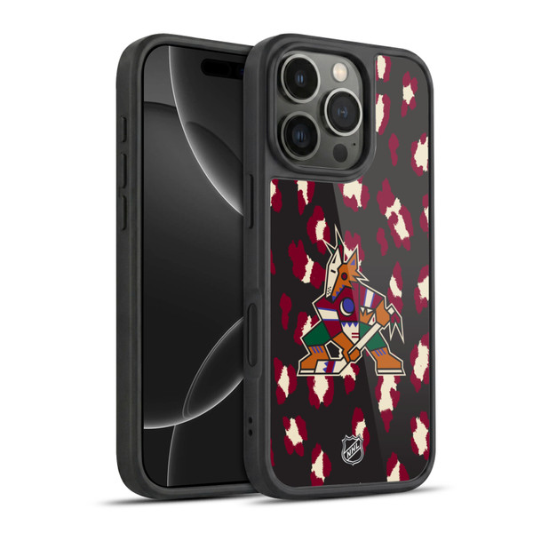 NHL Arizona Coyotes Leopard Pattern Gel Armour Case For Apple iPhone 16 Pro