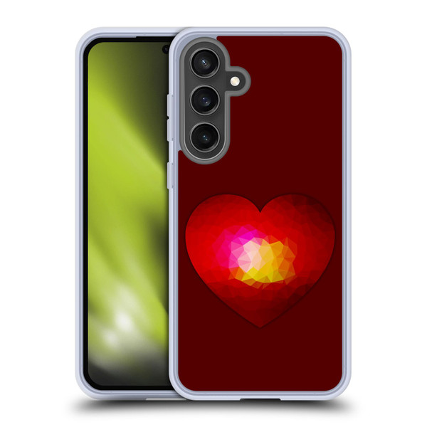 PLdesign Geometric Burning Heart Soft Gel Case for Samsung Galaxy S24 FE & MagSafe