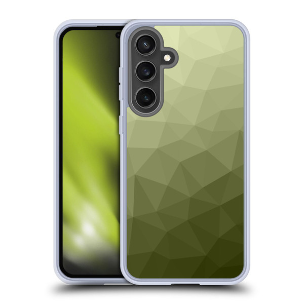 PLdesign Geometric Patterns Army Green Gradient Mesh Soft Gel Case for Samsung Galaxy S24 FE & MagSafe