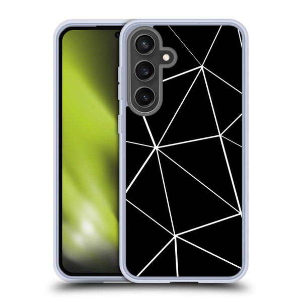 PLdesign Geometric Patterns Black Triangles White Lines Soft Gel Case for Samsung Galaxy S24 FE & MagSafe