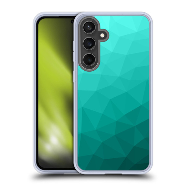 PLdesign Geometric Patterns Turquoise Gradient Mesh Soft Gel Case for Samsung Galaxy S24 FE & MagSafe