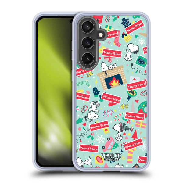 Custom Customised Personalised Peanuts Christmas Festive Pattern Soft Gel Case for Samsung Galaxy S24 FE & MagSafe