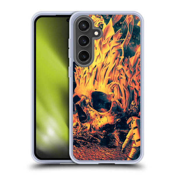 Riza Peker Skulls 9 Space Skull Soft Gel Case for Samsung Galaxy S24 FE & MagSafe