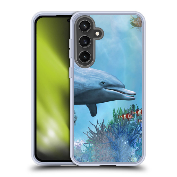Simone Gatterwe Dolphins Seascape Soft Gel Case for Samsung Galaxy S24 FE & MagSafe