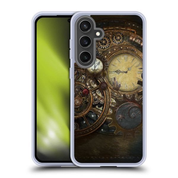 Simone Gatterwe Steampunk Clocks Soft Gel Case for Samsung Galaxy S24 FE & MagSafe