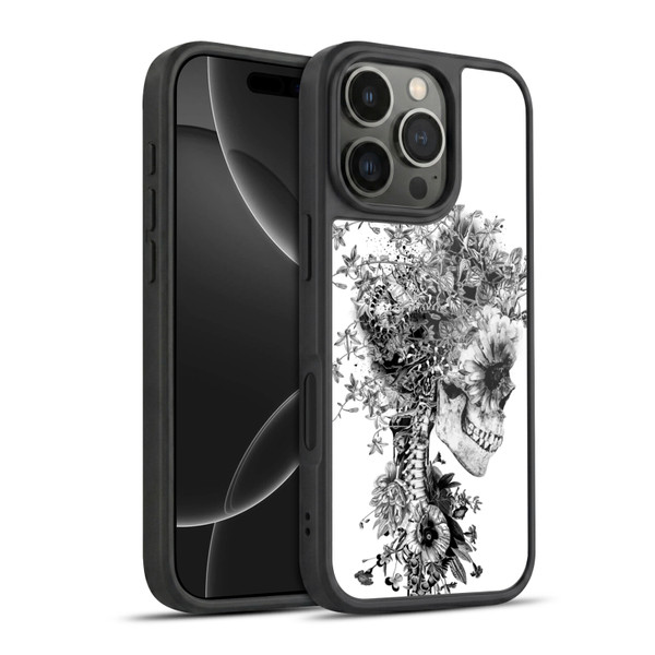 Riza Peker Skulls 6 Black And White Gel Armour Case For Apple iPhone 16 Pro
