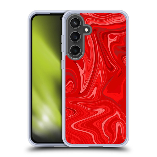 Suzan Lind Marble 2 Red Soft Gel Case for Samsung Galaxy S24 FE & MagSafe