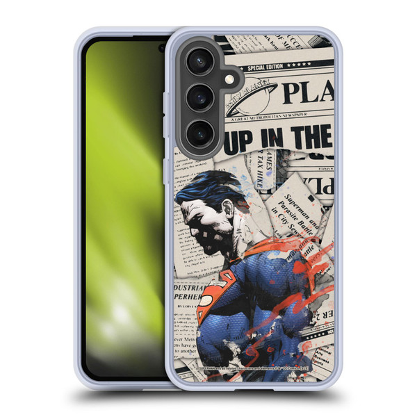 Superman DC Comics 80th Anniversary Newspaper Soft Gel Case for Samsung Galaxy S24 FE & MagSafe
