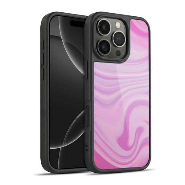 Suzan Lind Marble Swirls Pink Gel Armour Case For Apple iPhone 16 Pro