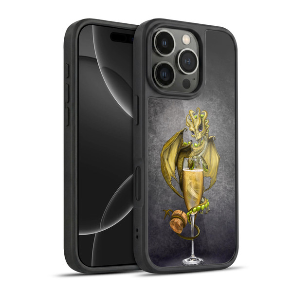 Stanley Morrison Dragons Gold Champagne Glass Gel Armour Case For Apple iPhone 16 Pro