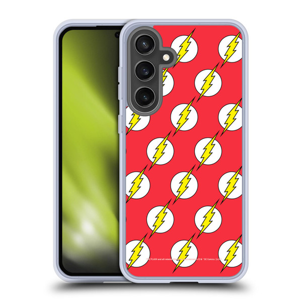 The Flash DC Comics Logo Pattern Soft Gel Case for Samsung Galaxy S24 FE & MagSafe
