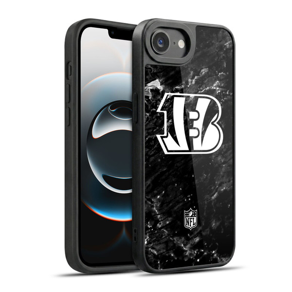 NFL Cincinnati Bengals Artwork Marble Gel Armour Case For Apple iPhone 16e / Apple iPhone 17e