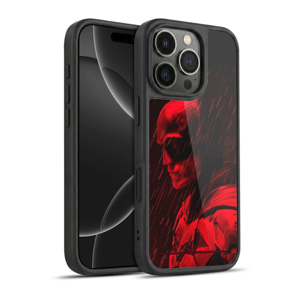The Batman Neo-Noir Graphics Red Rain Gel Armour Case For Apple iPhone 16 Pro
