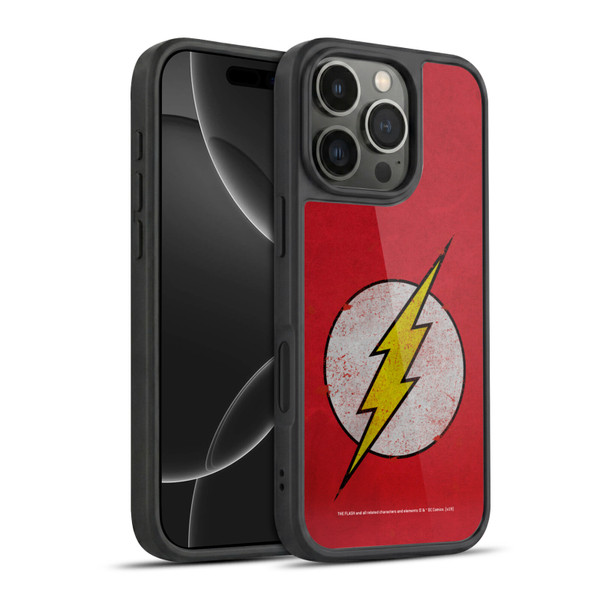 The Flash DC Comics Logo Distressed Look Gel Armour Case For Apple iPhone 16 Pro