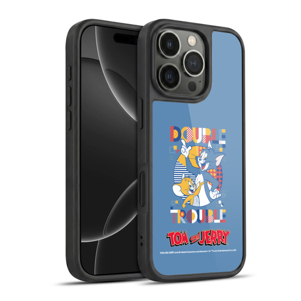 Tom and Jerry Color Blocks Double Trouble Gel Armour Case For Apple iPhone 16 Pro