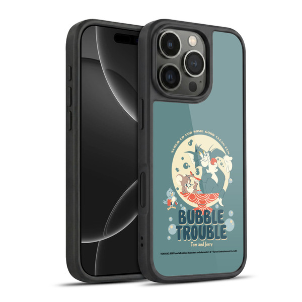 Tom and Jerry Retro Bubble Trouble Gel Armour Case For Apple iPhone 16 Pro